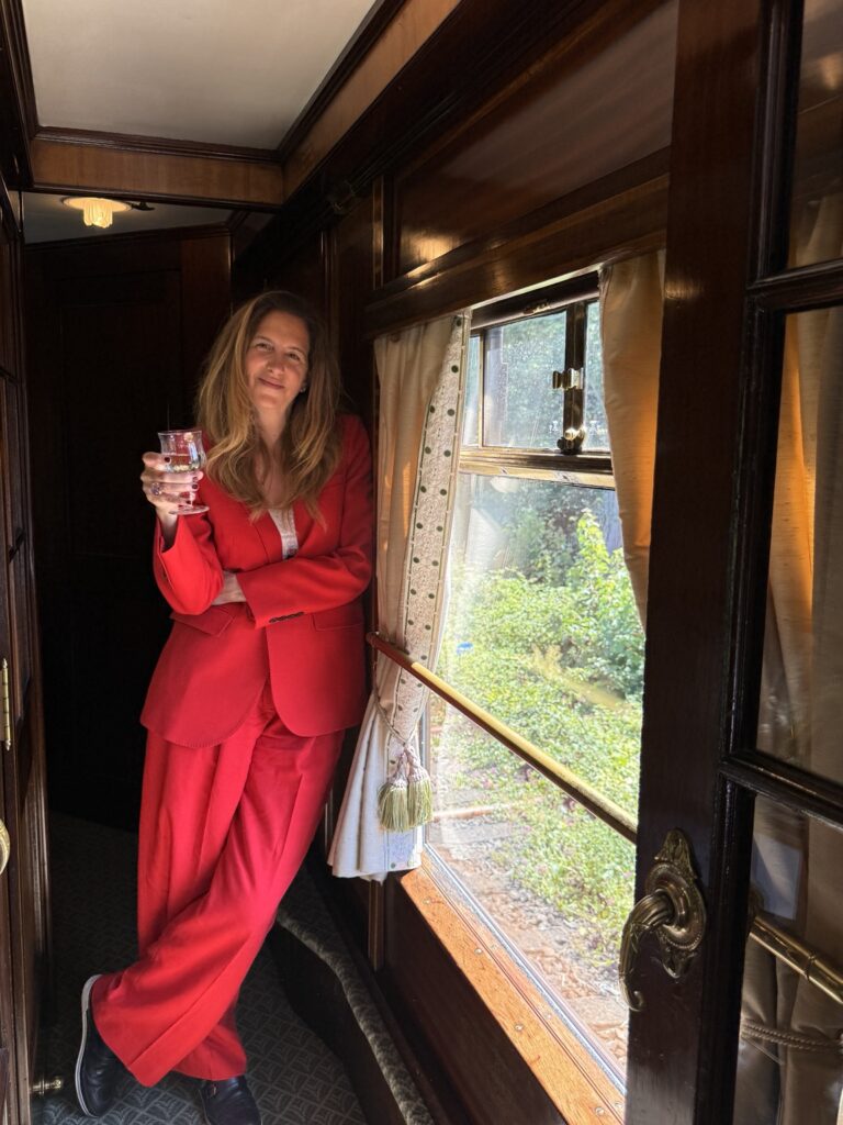 Rita Farhi on a Belmond train